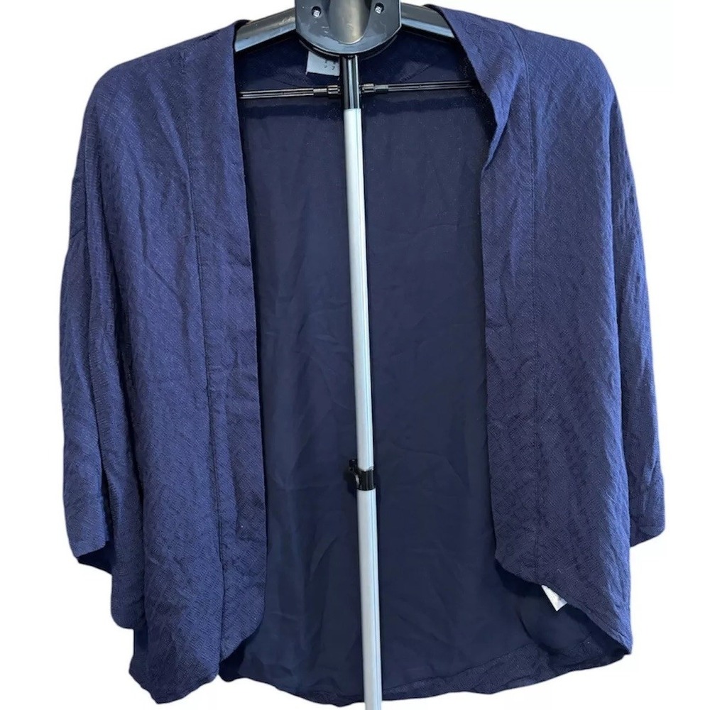 A New Day Womens OSFM Navy Blue Lined Kimono Open Cardigan Cover UP Sweater